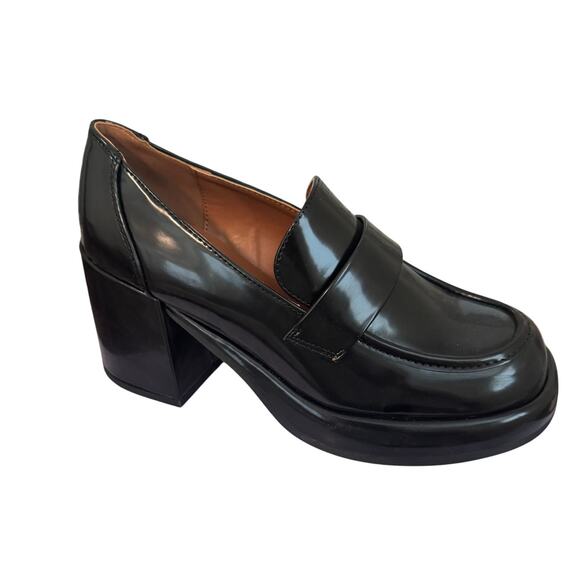 NEW Steve Madden Madden Girl Delphine Black Chunky Loafer Platform Heels 8.5 - Picture 4 of 7